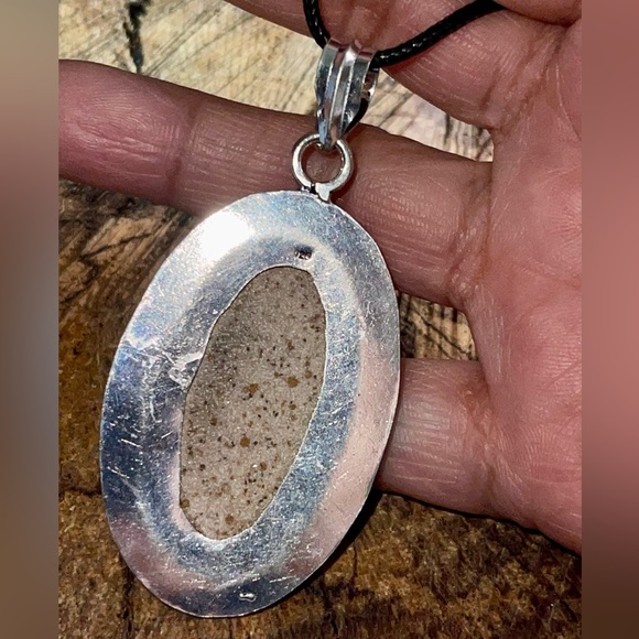 Brown German Dendritic Agate Pendant 2 1/4” - Picture 5 of 6